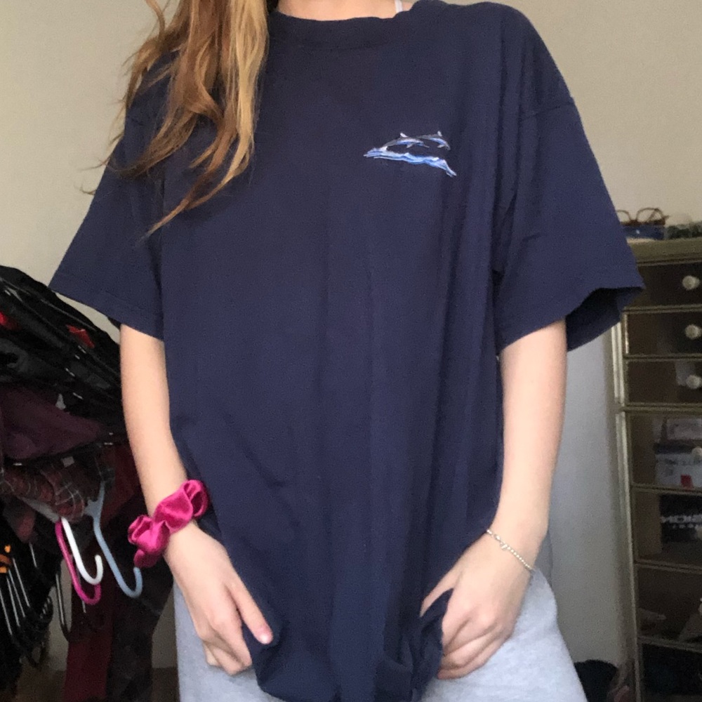 Navy Dolphin Print Tee